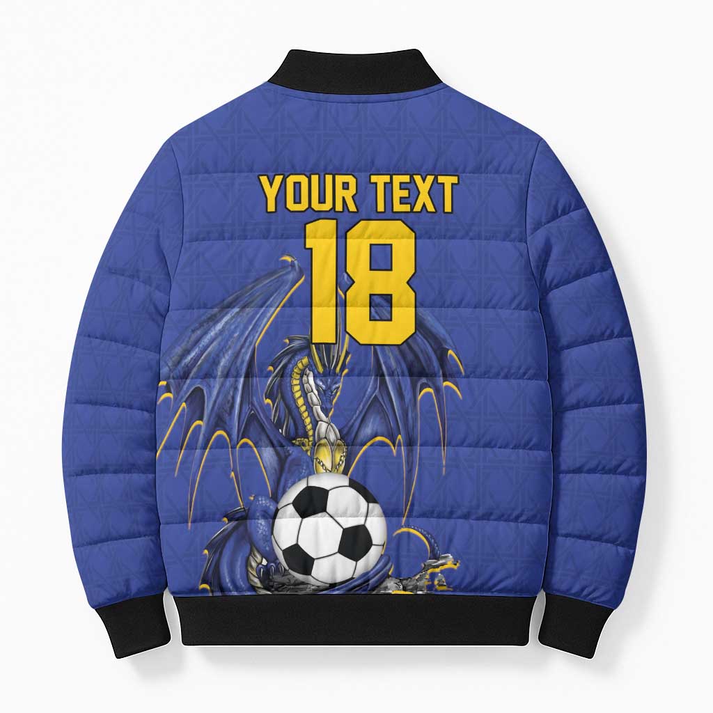 Custom Bosnia and Herzegovina Football 2026 Bomber Puffer Jacket Blue Dragon National Pride