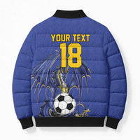 Custom Bosnia and Herzegovina Football 2026 Bomber Puffer Jacket Blue Dragon National Pride