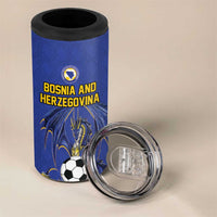 Custom Bosnia and Herzegovina Football 2026 4 in 1 Can Cooler Tumbler Blue Dragon National Pride