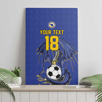 Custom Bosnia and Herzegovina Football 2026 Canvas Wall Art Blue Dragon National Pride