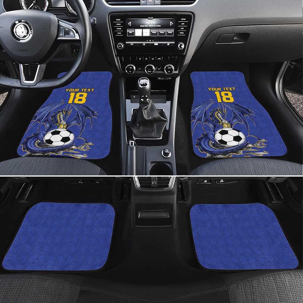 Custom Bosnia and Herzegovina Football 2026 Car Mats Blue Dragon National Pride