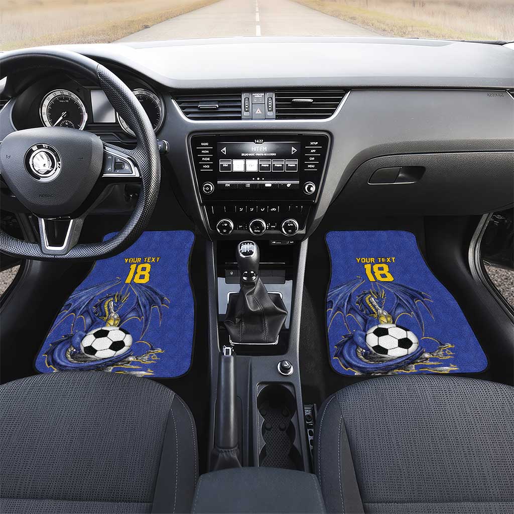 Custom Bosnia and Herzegovina Football 2026 Car Mats Blue Dragon National Pride