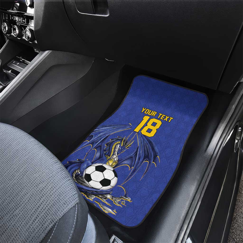 Custom Bosnia and Herzegovina Football 2026 Car Mats Blue Dragon National Pride