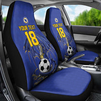 Custom Bosnia and Herzegovina Football 2026 Car Seat Cover Blue Dragon National Pride
