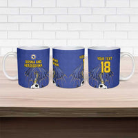 Custom Bosnia and Herzegovina Football 2026 Ceramic Mug Blue Dragon National Pride