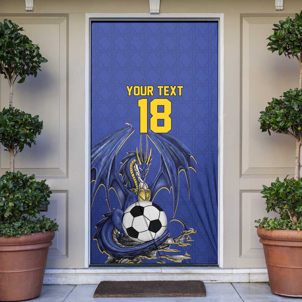 Custom Bosnia and Herzegovina Football 2026 Door Cover Blue Dragon National Pride