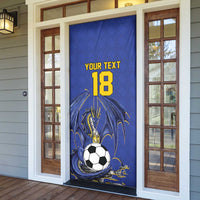 Custom Bosnia and Herzegovina Football 2026 Door Cover Blue Dragon National Pride