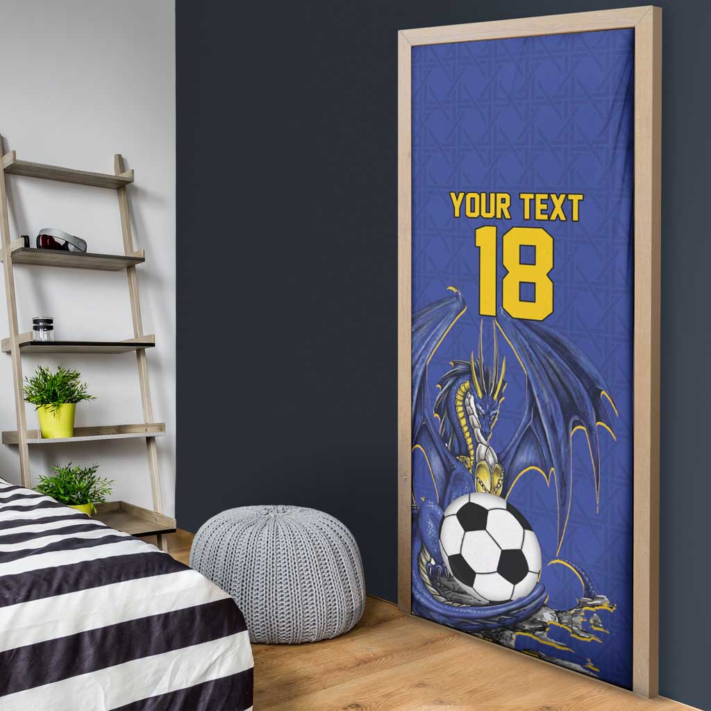 Custom Bosnia and Herzegovina Football 2026 Door Cover Blue Dragon National Pride