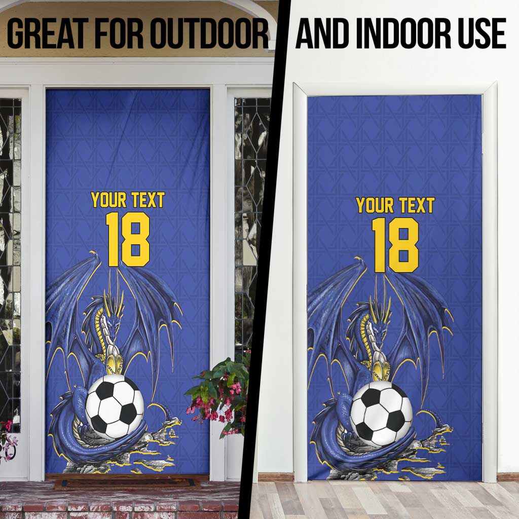 Custom Bosnia and Herzegovina Football 2026 Door Cover Blue Dragon National Pride