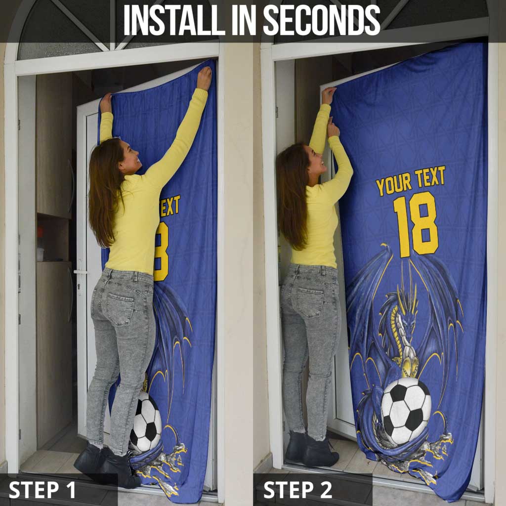 Custom Bosnia and Herzegovina Football 2026 Door Cover Blue Dragon National Pride