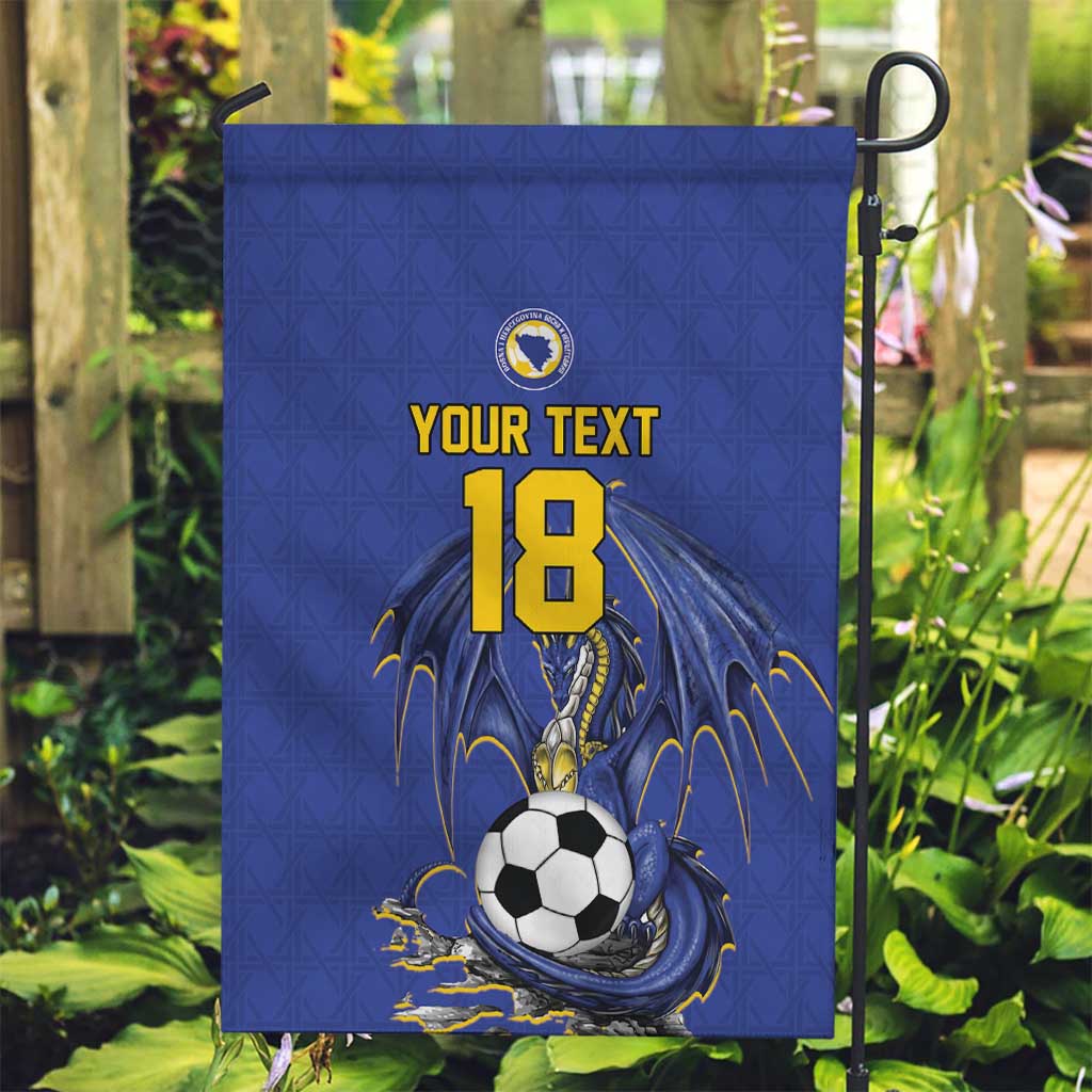 Custom Bosnia and Herzegovina Football 2026 Garden Flag Blue Dragon National Pride
