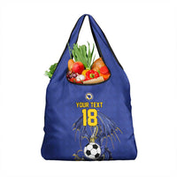 Custom Bosnia and Herzegovina Football 2026 Grocery Bag Blue Dragon National Pride