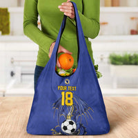 Custom Bosnia and Herzegovina Football 2026 Grocery Bag Blue Dragon National Pride
