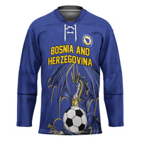Custom Bosnia and Herzegovina Football 2026 Hockey Jersey Blue Dragon National Pride
