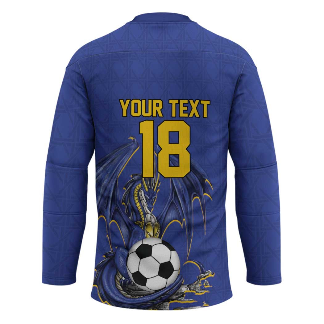 Custom Bosnia and Herzegovina Football 2026 Hockey Jersey Blue Dragon National Pride
