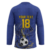 Custom Bosnia and Herzegovina Football 2026 Hockey Jersey Blue Dragon National Pride