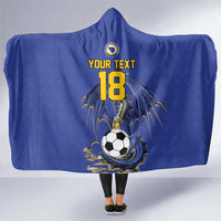 Custom Bosnia and Herzegovina Football 2026 Hooded Blanket Blue Dragon National Pride
