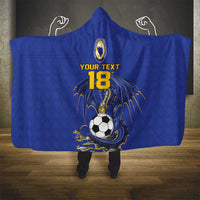 Custom Bosnia and Herzegovina Football 2026 Hooded Blanket Blue Dragon National Pride
