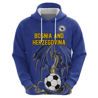 Custom Bosnia and Herzegovina Football 2026 Hoodie Blue Dragon National Pride