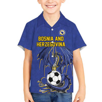 Custom Bosnia and Herzegovina Football 2026 Kid Hawaiian Shirt Blue Dragon National Pride