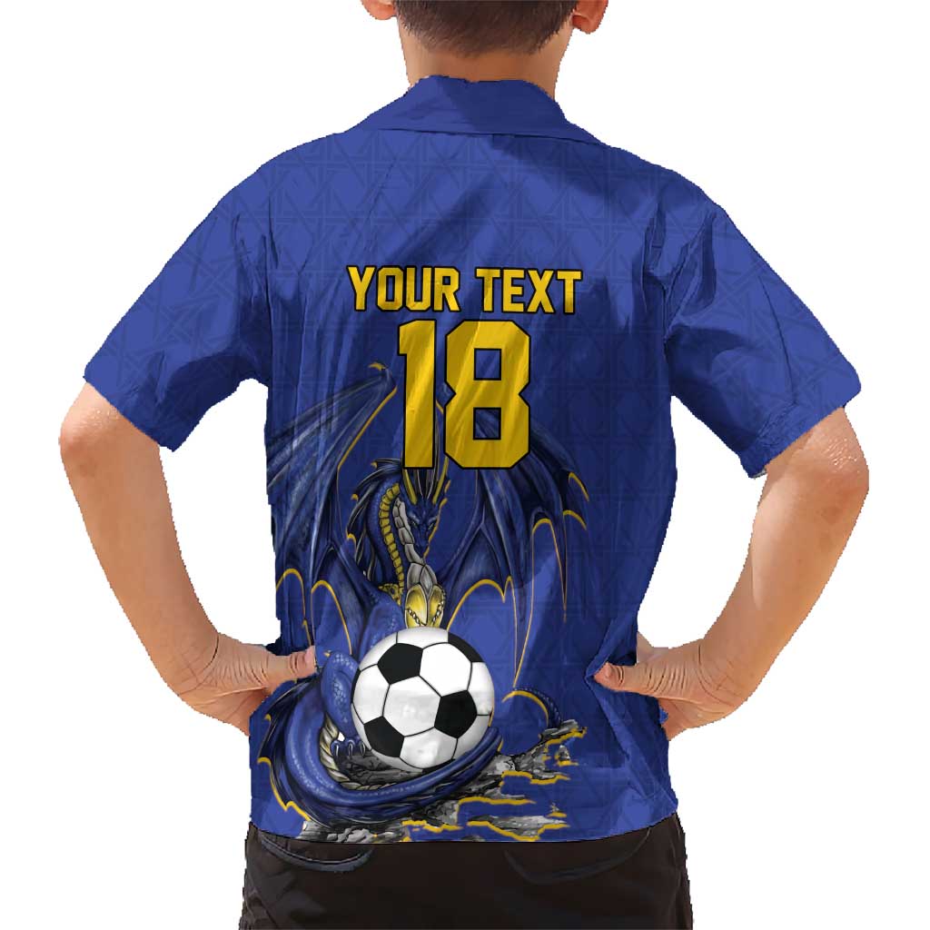 Custom Bosnia and Herzegovina Football 2026 Kid Hawaiian Shirt Blue Dragon National Pride