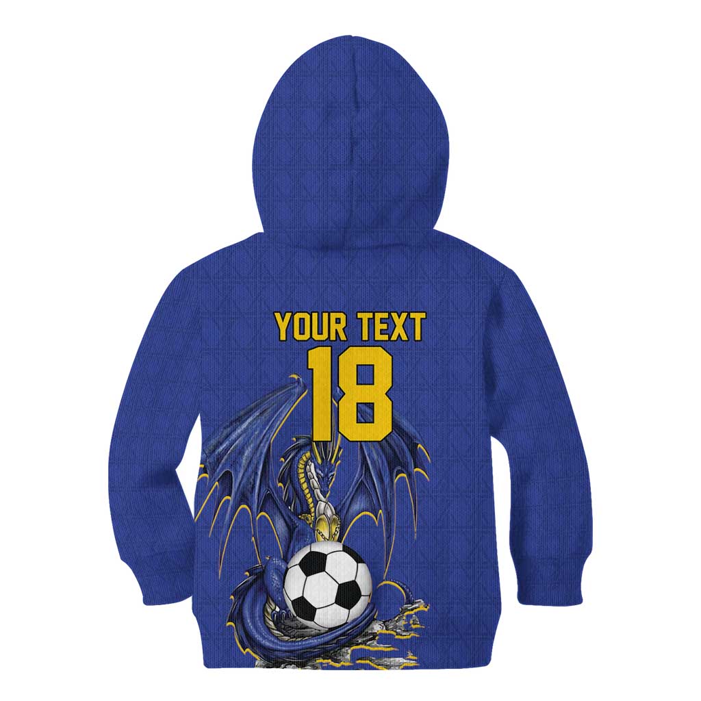 Custom Bosnia and Herzegovina Football 2026 Kid Hoodie Blue Dragon National Pride