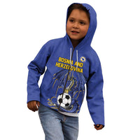 Custom Bosnia and Herzegovina Football 2026 Kid Hoodie Blue Dragon National Pride