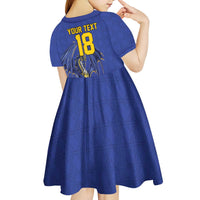 Custom Bosnia and Herzegovina Football 2026 Kid Short Sleeve Dress Blue Dragon National Pride