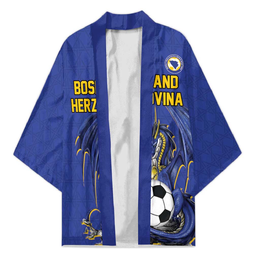 Custom Bosnia and Herzegovina Football 2026 Kimono Blue Dragon National Pride
