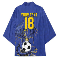 Custom Bosnia and Herzegovina Football 2026 Kimono Blue Dragon National Pride