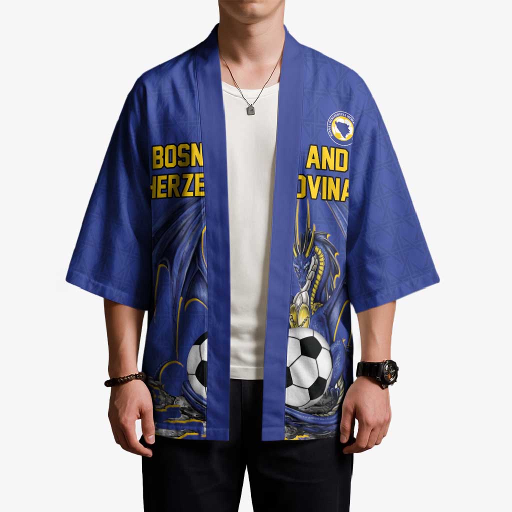 Custom Bosnia and Herzegovina Football 2026 Kimono Blue Dragon National Pride