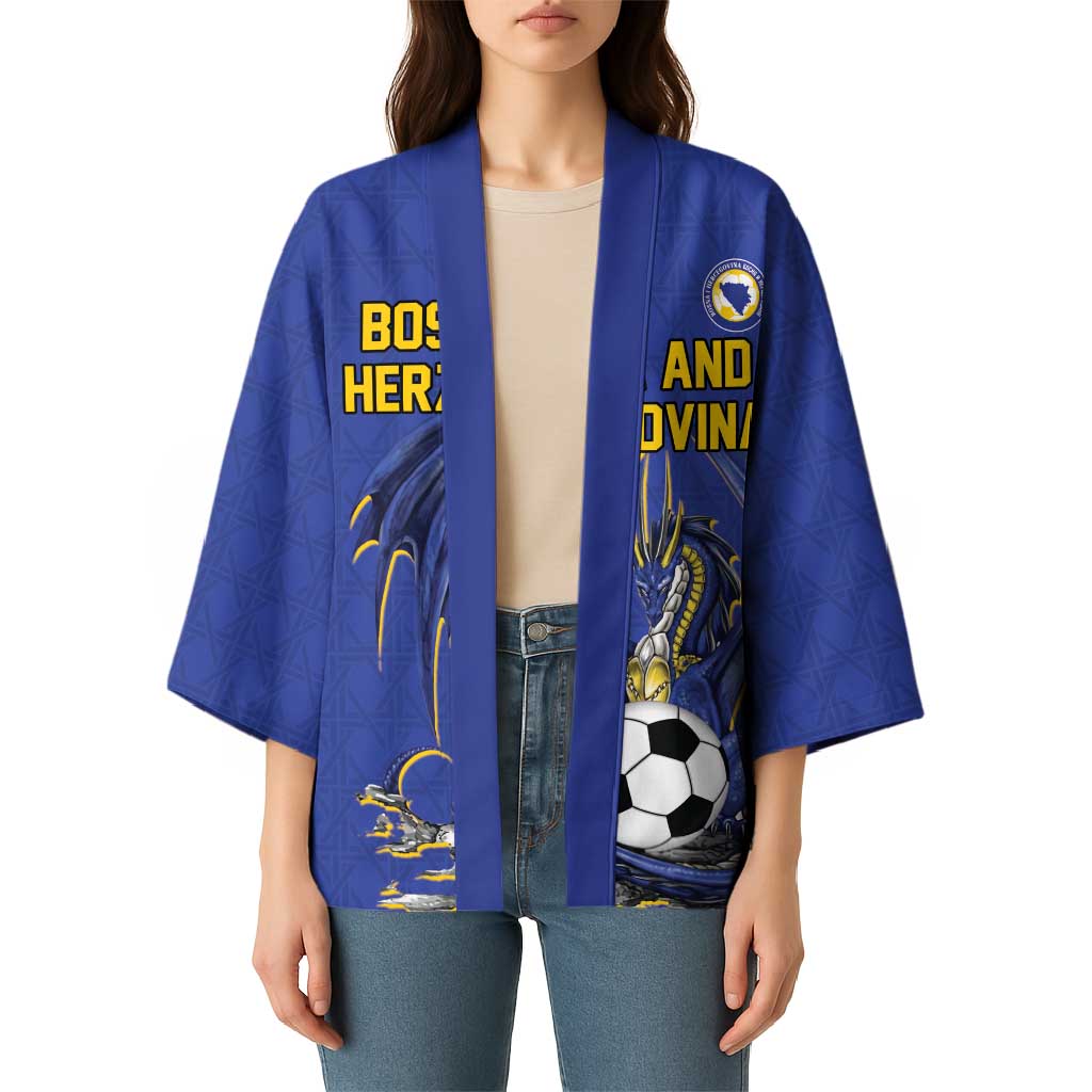 Custom Bosnia and Herzegovina Football 2026 Kimono Blue Dragon National Pride