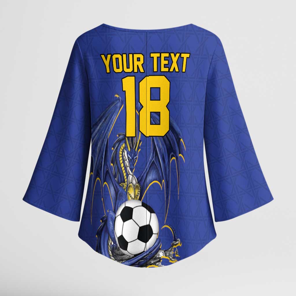 Custom Bosnia and Herzegovina Football 2026 Kimono Sleeve Blouse Blue Dragon National Pride