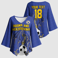 Custom Bosnia and Herzegovina Football 2026 Kimono Sleeve Blouse Blue Dragon National Pride