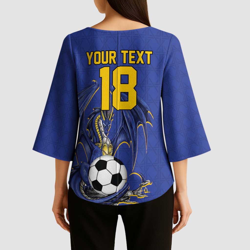 Custom Bosnia and Herzegovina Football 2026 Kimono Sleeve Blouse Blue Dragon National Pride