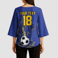Custom Bosnia and Herzegovina Football 2026 Kimono Sleeve Blouse Blue Dragon National Pride