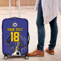 Custom Bosnia and Herzegovina Football 2026 Luggage Cover Blue Dragon National Pride