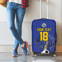 Custom Bosnia and Herzegovina Football 2026 Luggage Cover Blue Dragon National Pride
