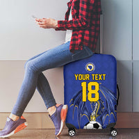 Custom Bosnia and Herzegovina Football 2026 Luggage Cover Blue Dragon National Pride