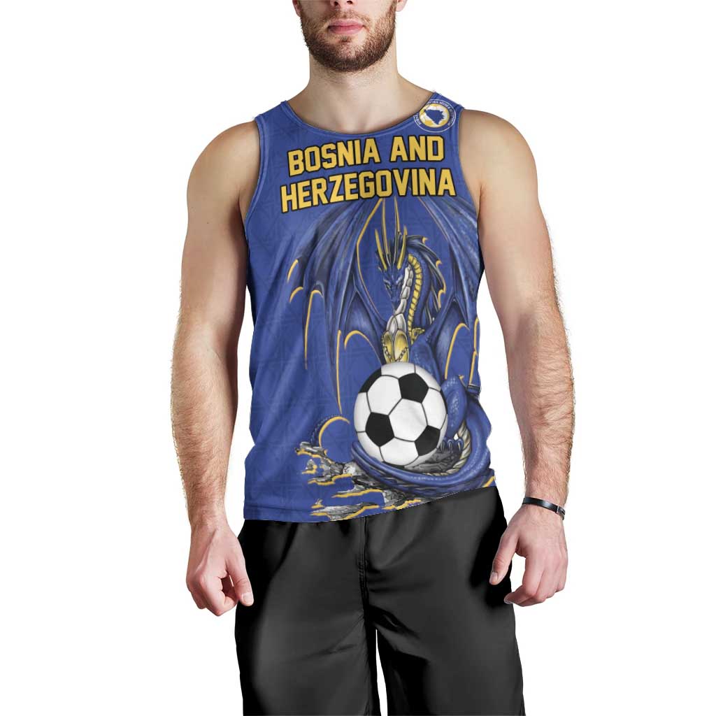 Custom Bosnia and Herzegovina Football 2026 Men Tank Top Blue Dragon National Pride