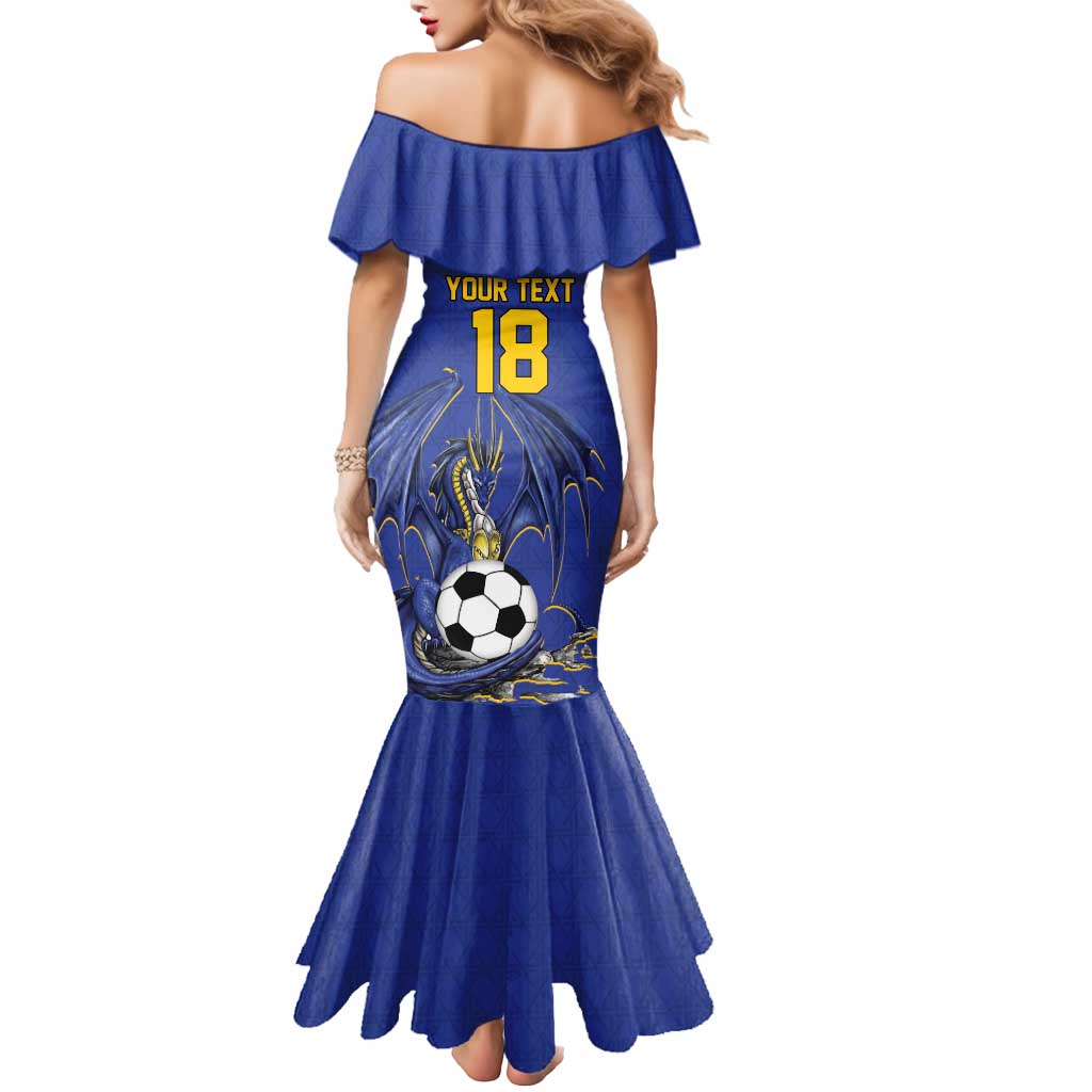 Custom Bosnia and Herzegovina Football 2026 Mermaid Dress Blue Dragon National Pride