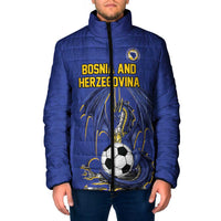 Custom Bosnia and Herzegovina Football 2026 Padded Jacket Blue Dragon National Pride