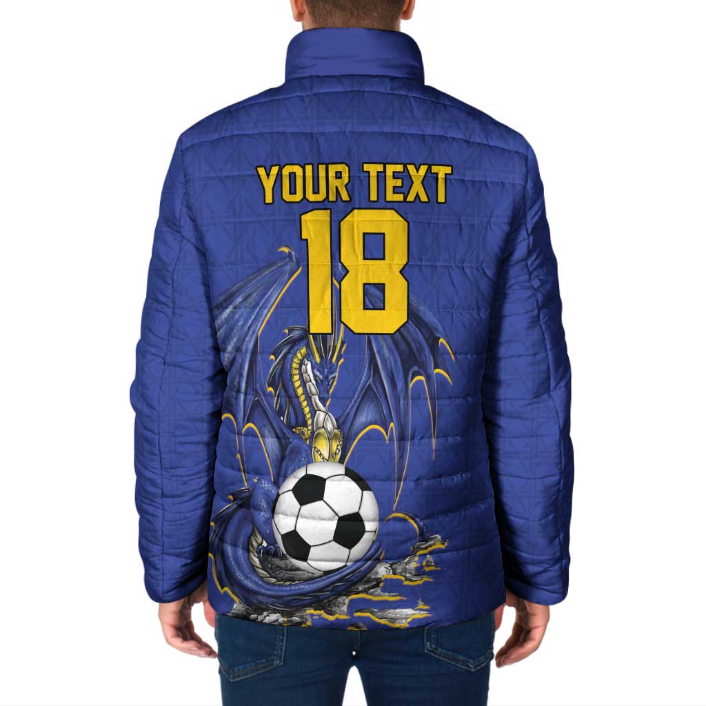 Custom Bosnia and Herzegovina Football 2026 Padded Jacket Blue Dragon National Pride