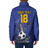 Custom Bosnia and Herzegovina Football 2026 Padded Jacket Blue Dragon National Pride