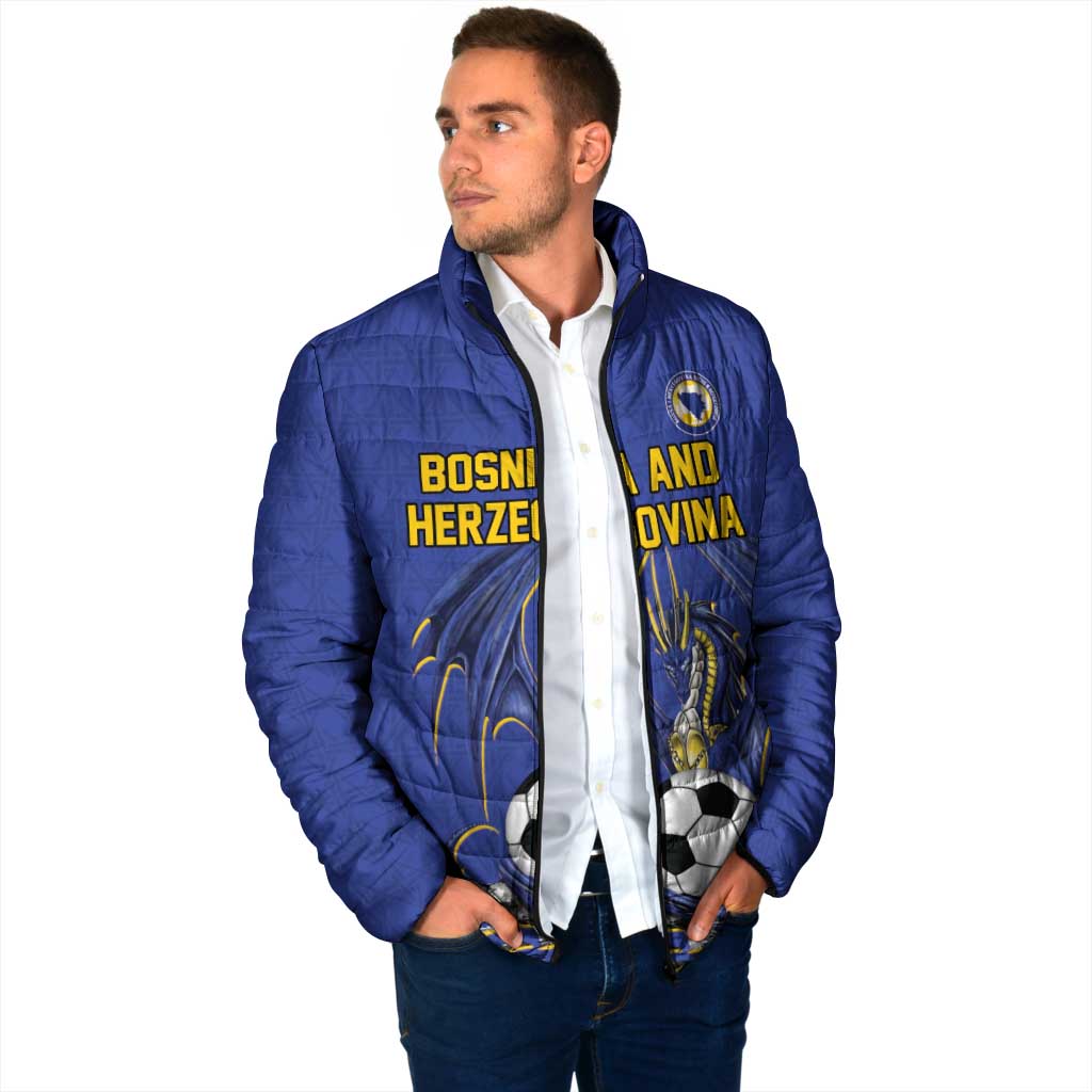 Custom Bosnia and Herzegovina Football 2026 Padded Jacket Blue Dragon National Pride