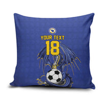Custom Bosnia and Herzegovina Football 2026 Pillow Cover Blue Dragon National Pride