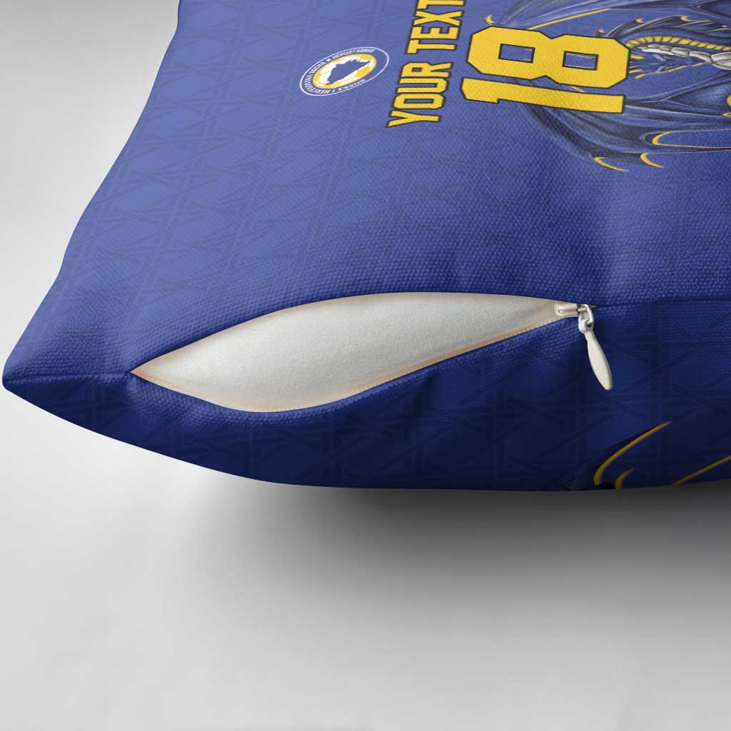 Custom Bosnia and Herzegovina Football 2026 Pillow Cover Blue Dragon National Pride