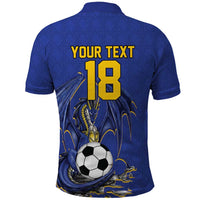 Custom Bosnia and Herzegovina Football 2026 Polo Shirt Blue Dragon National Pride