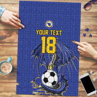 Custom Bosnia and Herzegovina Football 2026 Puzzle Blue Dragon National Pride