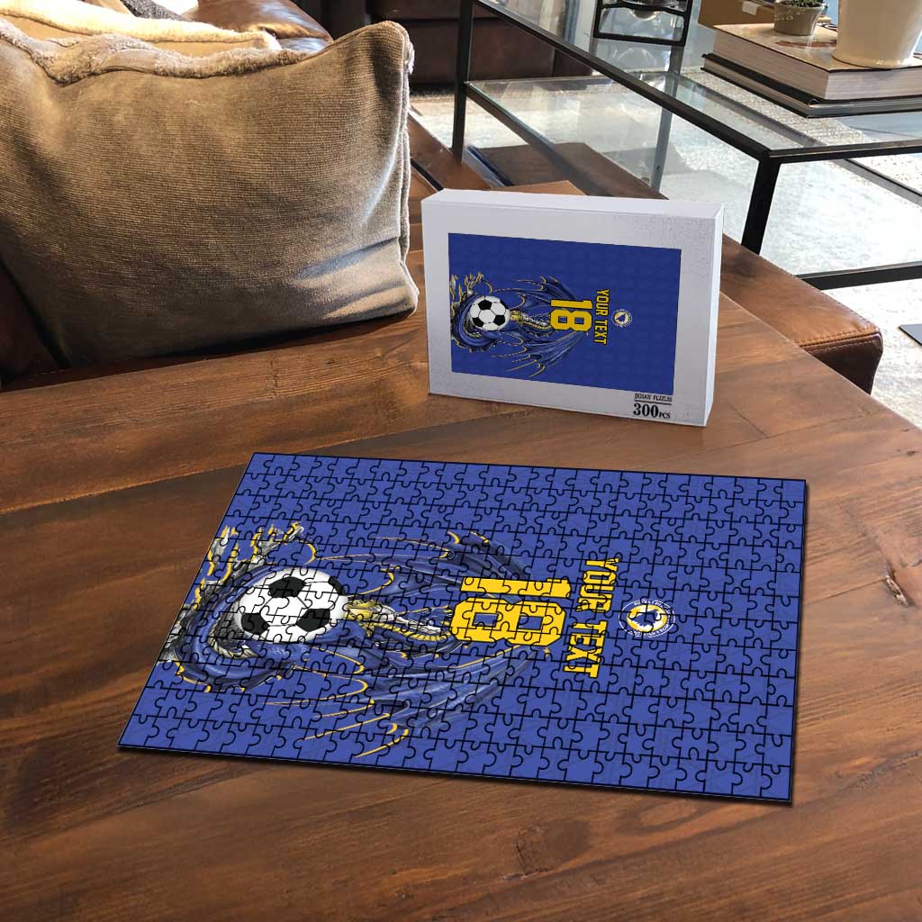 Custom Bosnia and Herzegovina Football 2026 Puzzle Blue Dragon National Pride